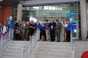 cutting the ribbon